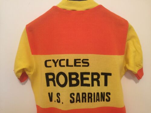 M Vintage FRENCH Eroica FLOCKED CYCLING JERSEY Orange CYCLES ROBERT Sarrians - Fresh Stock Dated October 2025
