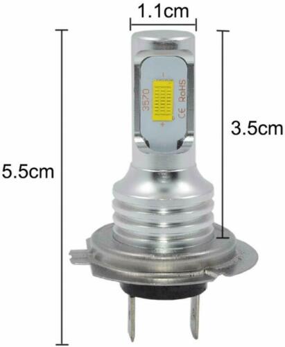 2x H7 Motorcycle LED Headlight Bulb Kit High/Low Beam 30W 3600LM 6000K White CSP - Fresh Stock Dated October 2025