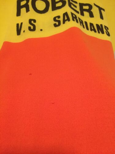 M Vintage FRENCH Eroica FLOCKED CYCLING JERSEY Orange CYCLES ROBERT Sarrians - Fresh Stock Dated October 2025