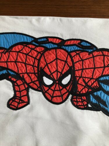 Pottery Barn Kids Spiderman Pillow Cover NEW Marvel Lumbar 14 x 36 Gray Red Blue - Fresh Stock Dated October 2025