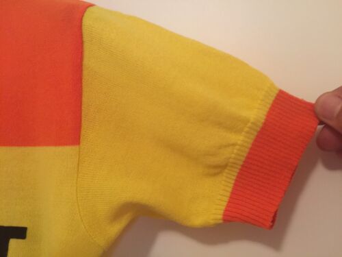 M Vintage FRENCH Eroica FLOCKED CYCLING JERSEY Orange CYCLES ROBERT Sarrians - Fresh Stock Dated October 2025