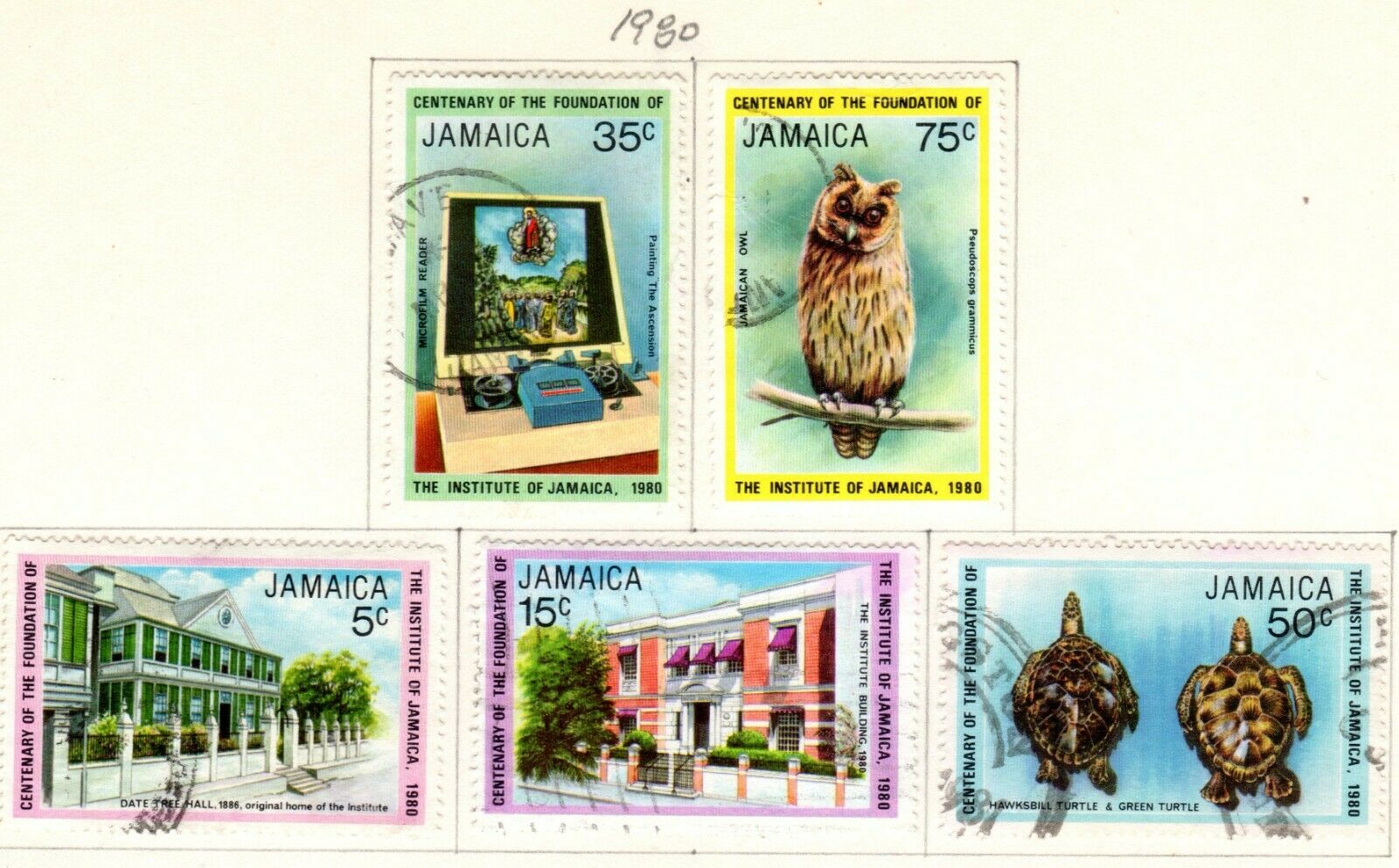Jamaica Scott 484//526 Used on 2 Album Pages Issued 1980-1982 - Fresh Stock Dated October 2025