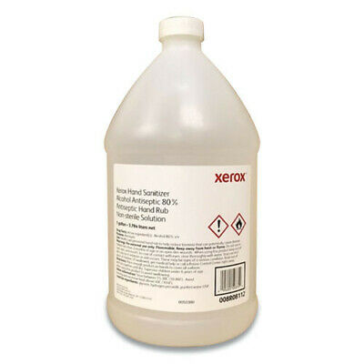 Xerox 008R08112 4-Pc. 1 gal. Bottle with Pump Liquid Hand Sanitizer Clear New - Fresh Stock Dated October 2025