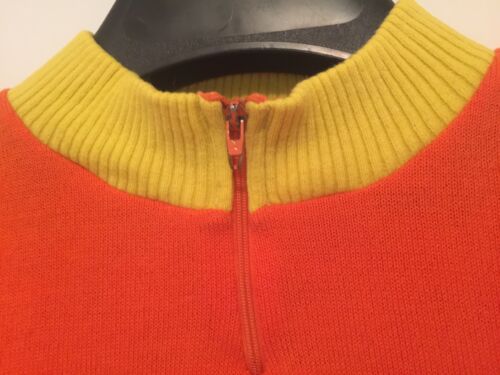 M Vintage FRENCH Eroica FLOCKED CYCLING JERSEY Orange CYCLES ROBERT Sarrians - Fresh Stock Dated October 2025