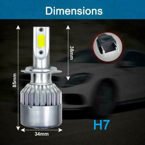 Blue H7 LED Headlight C6 For Kawasaki Ninja ZX6R ZX636C 2003-2006 ZX636E 2013-14 - Fresh Stock Dated October 2025