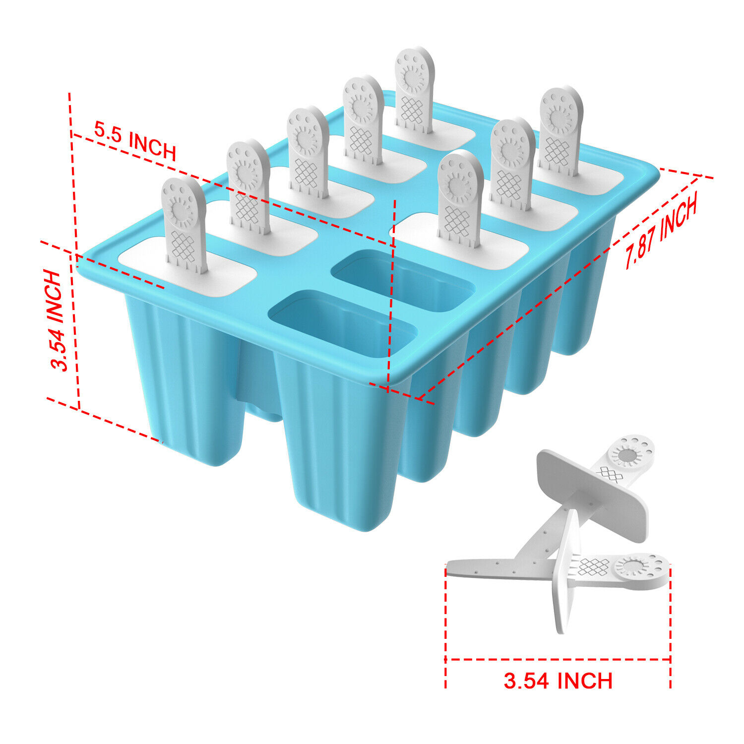 New Silicon 10Cell Ice Cream Mold DIY Frozen Popsicle Kitchen Ice Tray Cover Lid - Fresh Stock Dated October 2025