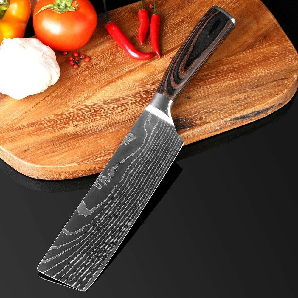 5 Piece Kitchen Knives Set Stainless Japanese Damascus Pattern Steel Chef Knife - Fresh Stock Dated October 2025