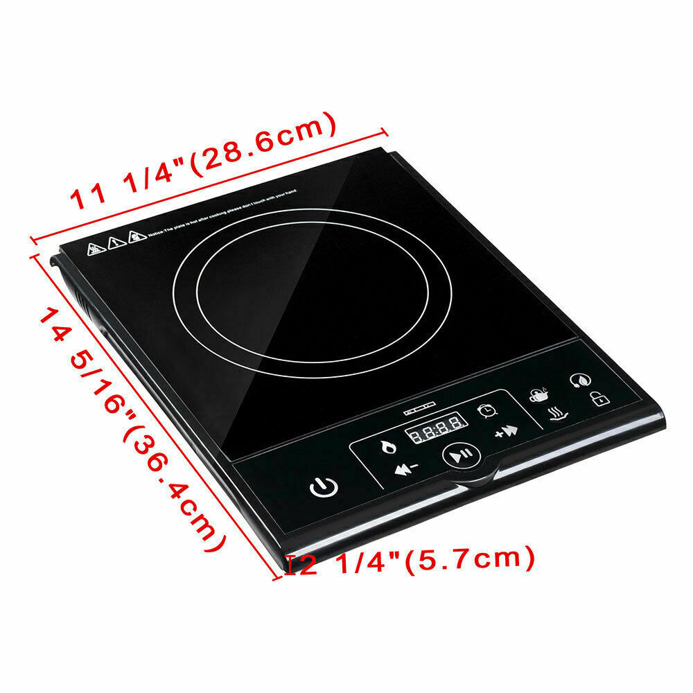 1800W Electric Single Induction Cooker Portable Burner Cooktop Digital Hot Plate - Fresh Stock Dated October 2025