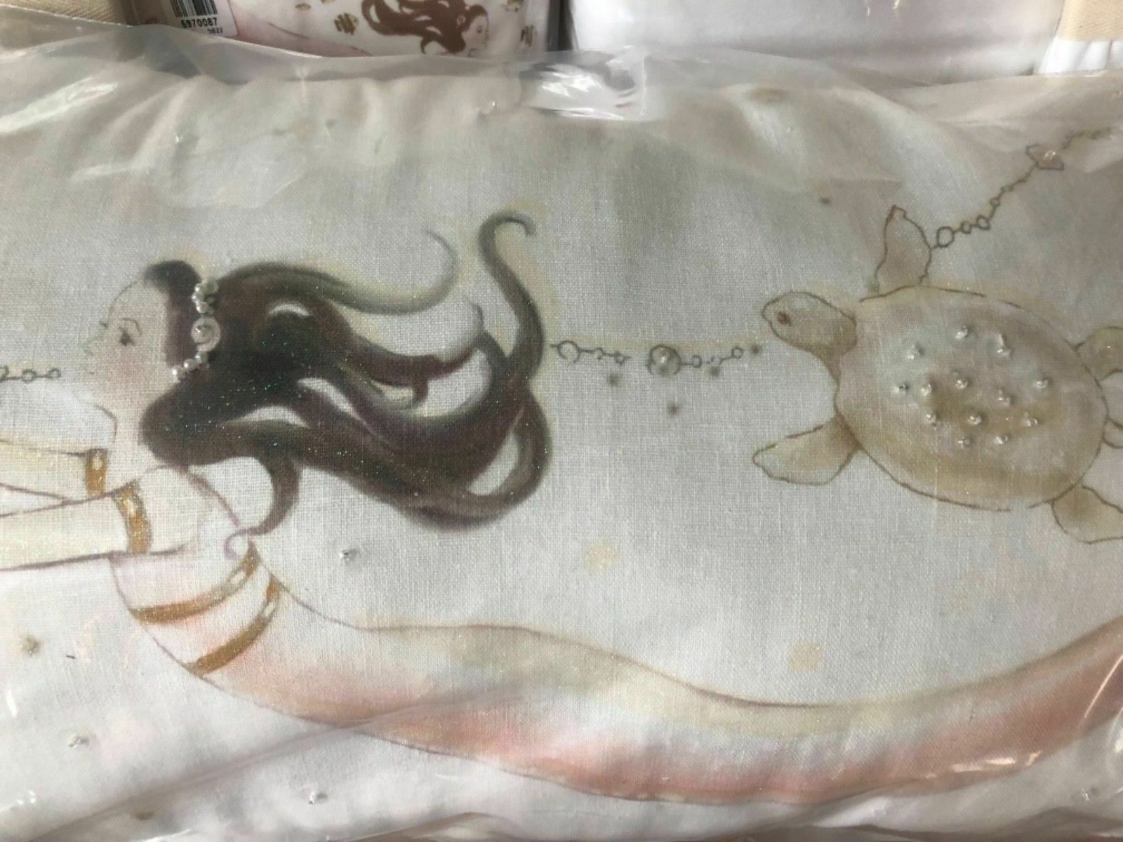 Pottery Barn KIDS ISABELLE MERMAID Decorative Lumbar PILLOW Turtle NEW - Fresh Stock Dated October 2025
