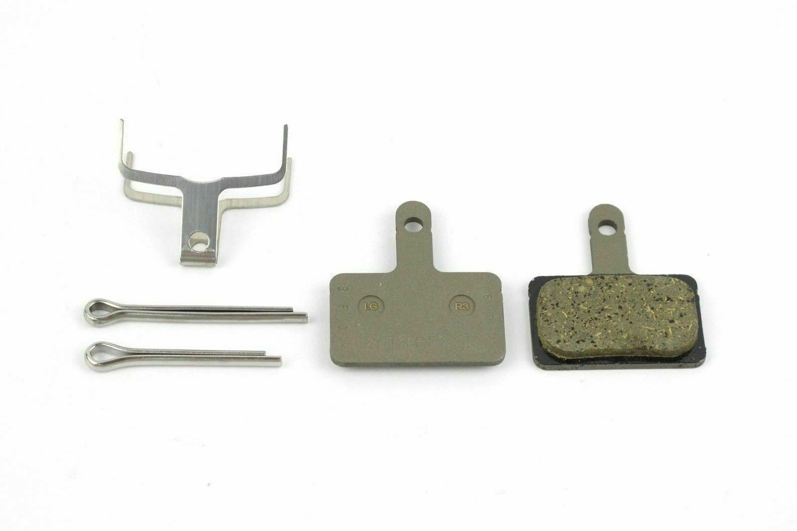New 2 Pair For Shimano B01S Resin Disc Bicycle Brake Pads with Spring and Pin - Fresh Stock Dated October 2025