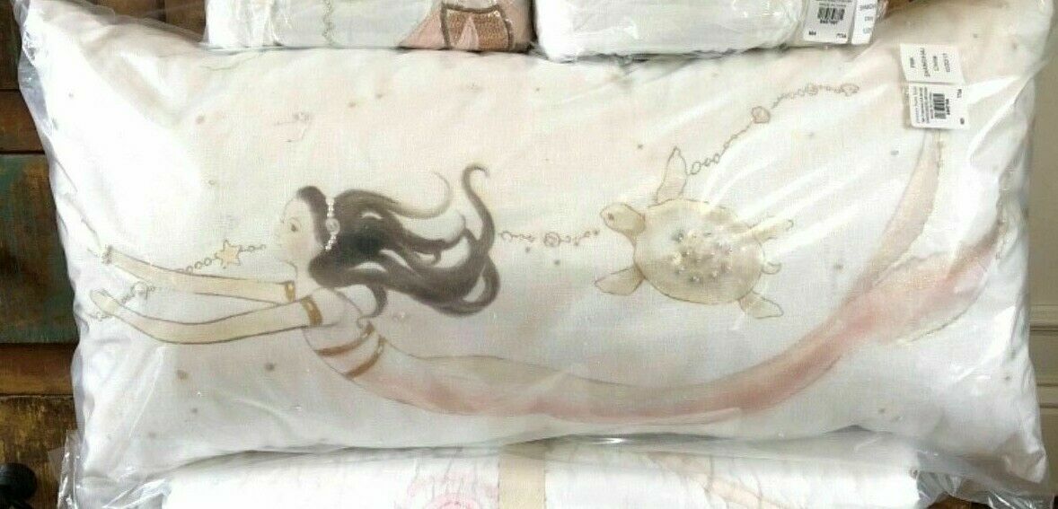 Pottery Barn KIDS ISABELLE MERMAID Decorative Lumbar PILLOW Turtle NEW - Fresh Stock Dated October 2025