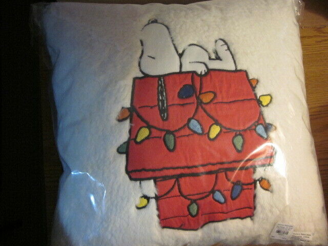 Pottery Barn Kids Holiday Snoopy Peanuts Christmas Pillow New In 2018 Dated Pkg - Fresh Stock Dated October 2025