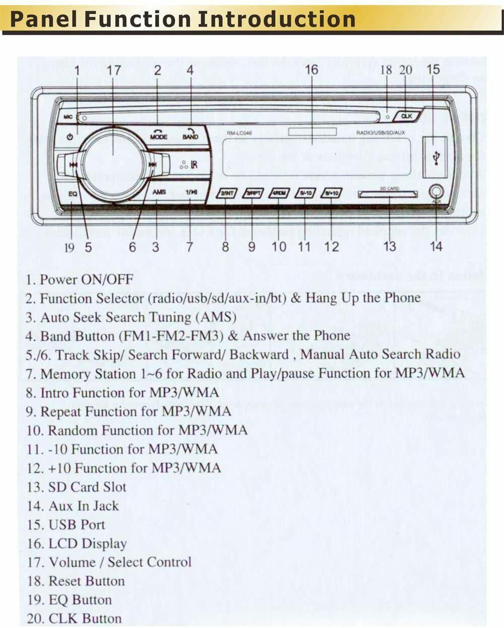 JSD-520 CAR FM/USB/SD/MP3 Player Receiver w Bluetooth 60Wx4 Output - Fresh Stock Dated October 2025