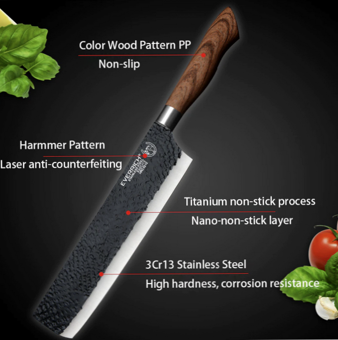 Set Stainless Steel Chef Handmade Knife of 6 pcs Kitchen Knives Scissors Peeler - Fresh Stock Dated October 2025