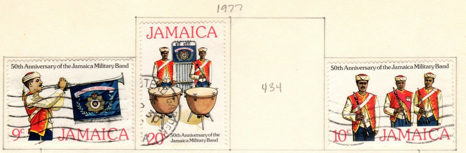 Jamaica Scott 423//433 Mostly Used on 2 Album Pages Issued 1977-1978 - Fresh Stock Dated October 2025