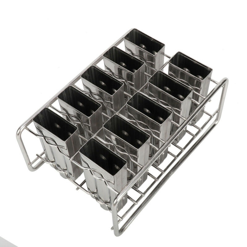 10Pcs Ice Cream Bars Pop Mold Stainless Steel Frozen Popsicle Popsicle Molds Set - Fresh Stock Dated October 2025
