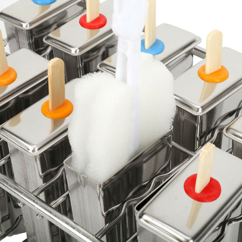 10Pcs Ice Cream Bars Pop Mold Stainless Steel Frozen Popsicle Popsicle Molds Set - Fresh Stock Dated October 2025