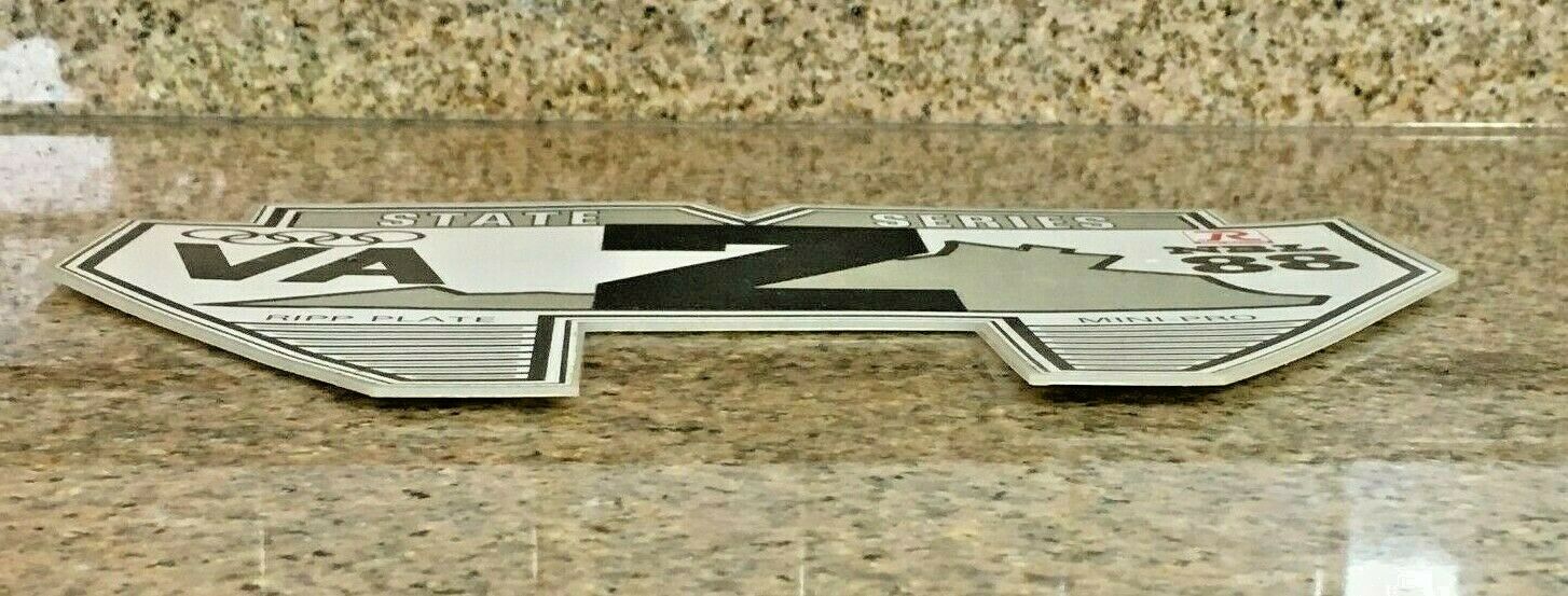 RIPP PLATE Old School BMX Mini Number Plate 1988 Virginia State Trophy Plate NBL - Fresh Stock Dated October 2025