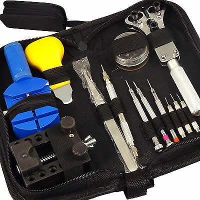 13 pc Watch Repair Tool Kit Zip Case Battery Opener Link Pin Remover Screwdriver - Fresh Stock Dated October 2025