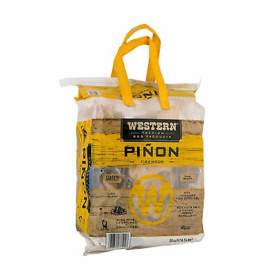 Western BBQ Pinon Log Wood Pellet Firewood for Camp Fires & Fireplaces (4 Pack) - Fresh Stock Dated October 2025