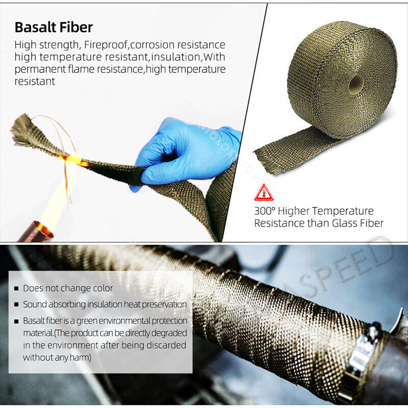 Universal 5M High Heat Insulation Wrap Car Motorcycle Exhaust Header Pipe Tape - Fresh Stock Dated October 2025