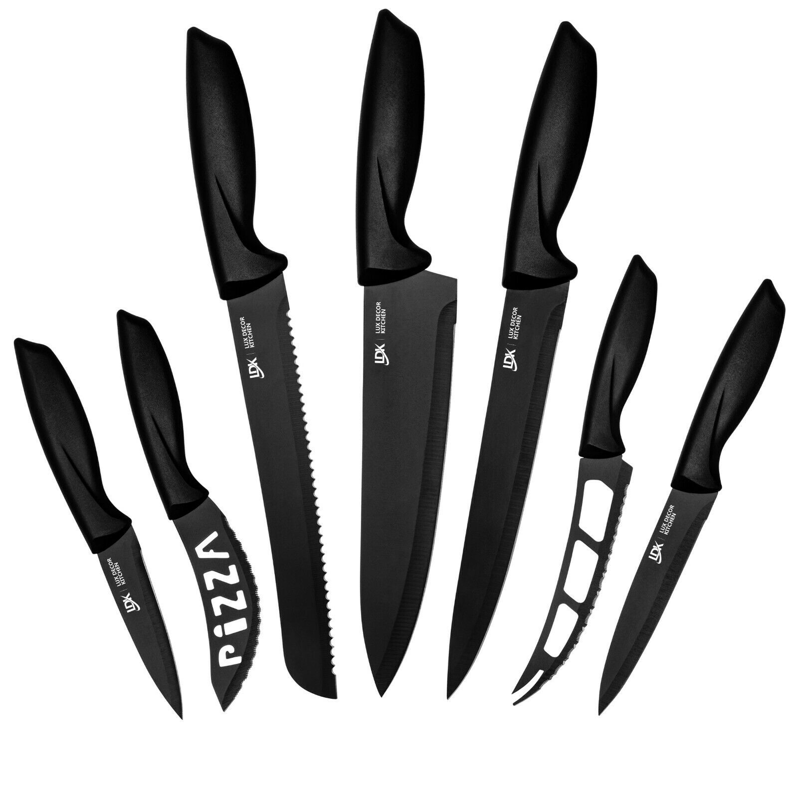 Knife Set Stainless Steel 7Pieces Professional Cutlery Pizza Kitchen Chef Knives - Fresh Stock Dated October 2025