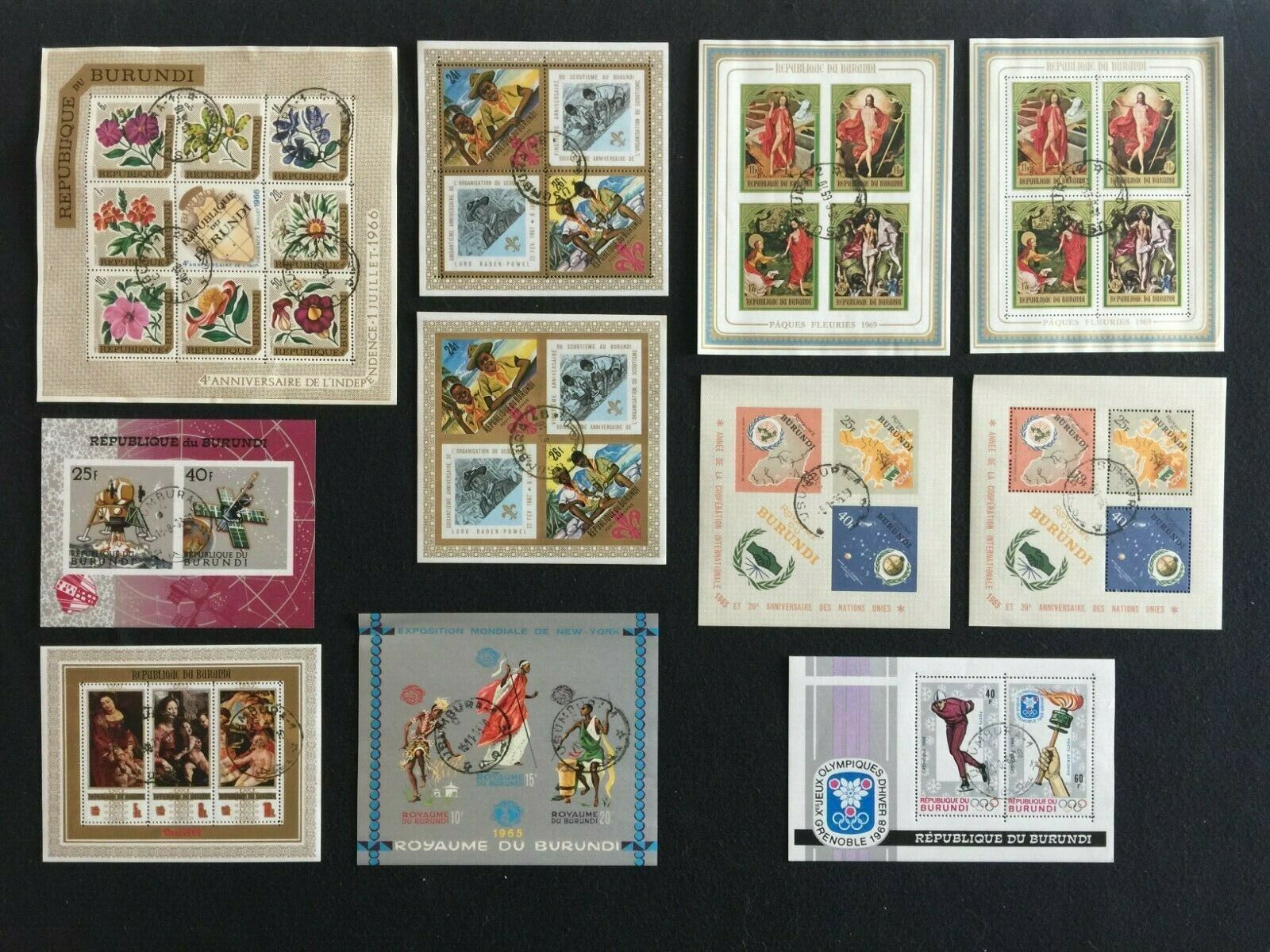 TCStamps Wow! 17 Burundi Souvenir Stamp Sheets + Stamps +w/ Imperf  #722 - Fresh Stock Dated October 2025