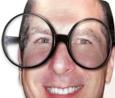 Big Round Glasses Costume Accessory Prop Fake Giant Circle Black Frames Adult - Fresh Stock Dated October 2025