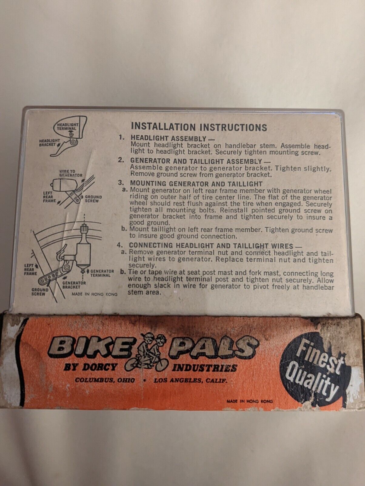 Vintage Bike Pals by Dorcy Industries Deluxe Generator Chrome Lighting Set E-22 - Fresh Stock Dated October 2025
