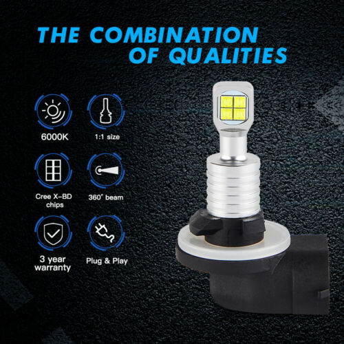 2x 881 80W Fog Light LED Bulbs For Harley FLHTC Electra Glide Classic 2007-2013 - Fresh Stock Dated October 2025
