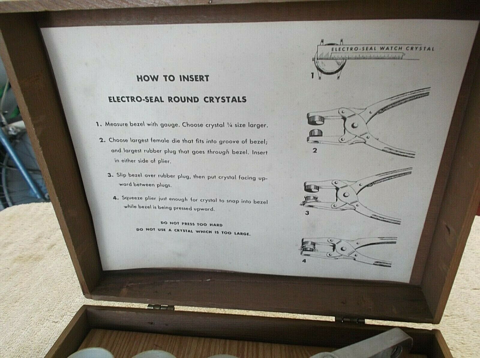 Complete Vintage USA>ELECTRO-GLAS< SEAL Watchmakers CRYSTAL INSERTING TOOL-W/Box - Fresh Stock Dated October 2025