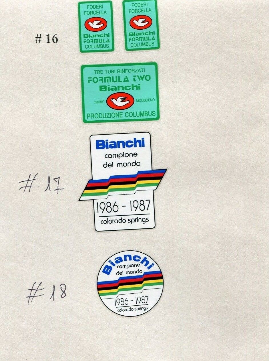Bianchi tube decals stickers  , 20 options on your choice - Fresh Stock Dated October 2025