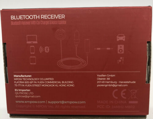 Mpow Wireless Bluetooth Car Kit Hands-Free Calling Streambot Audio Receiver MBR2 - Fresh Stock Dated October 2025