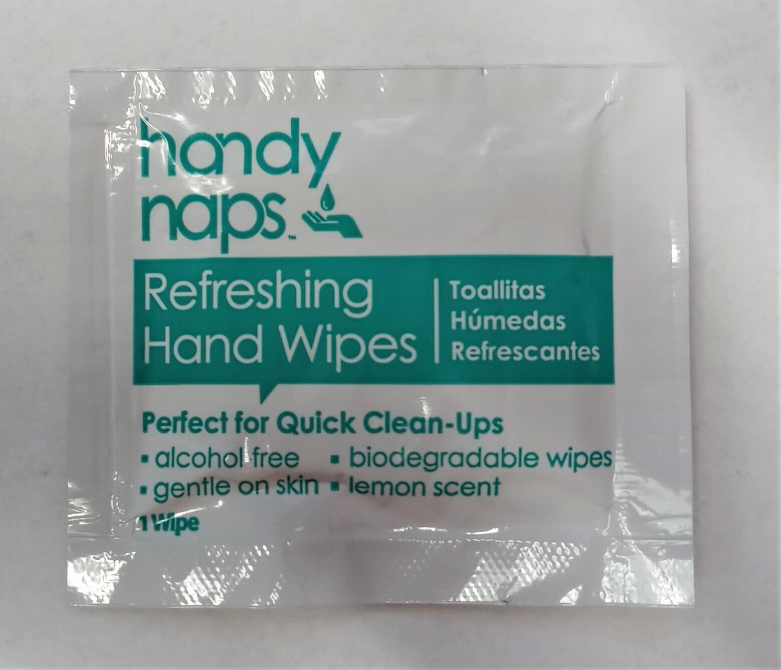 Handy Naps Refreshing Hand Wipes alcohol-free lemon sent biodegradable 100pcs - Fresh Stock Dated October 2025