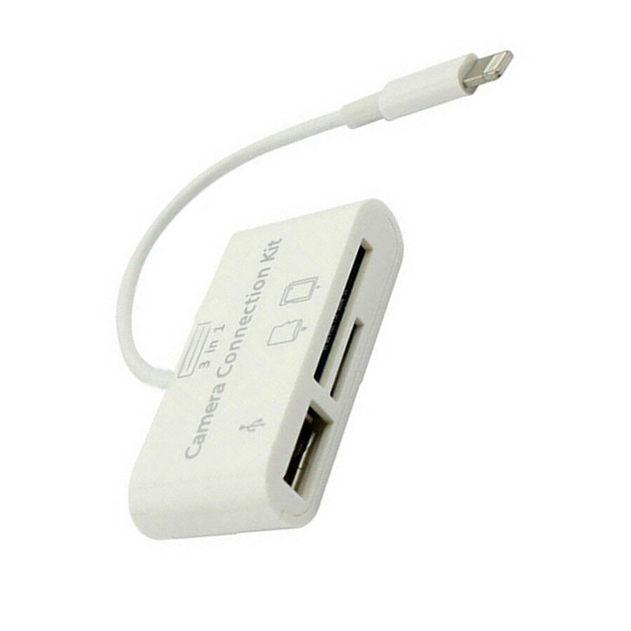 3 in 1 USB SD Card Reader Micro Camera DSLR Link Adapter reader for iPad iphone - Fresh Stock Dated October 2025