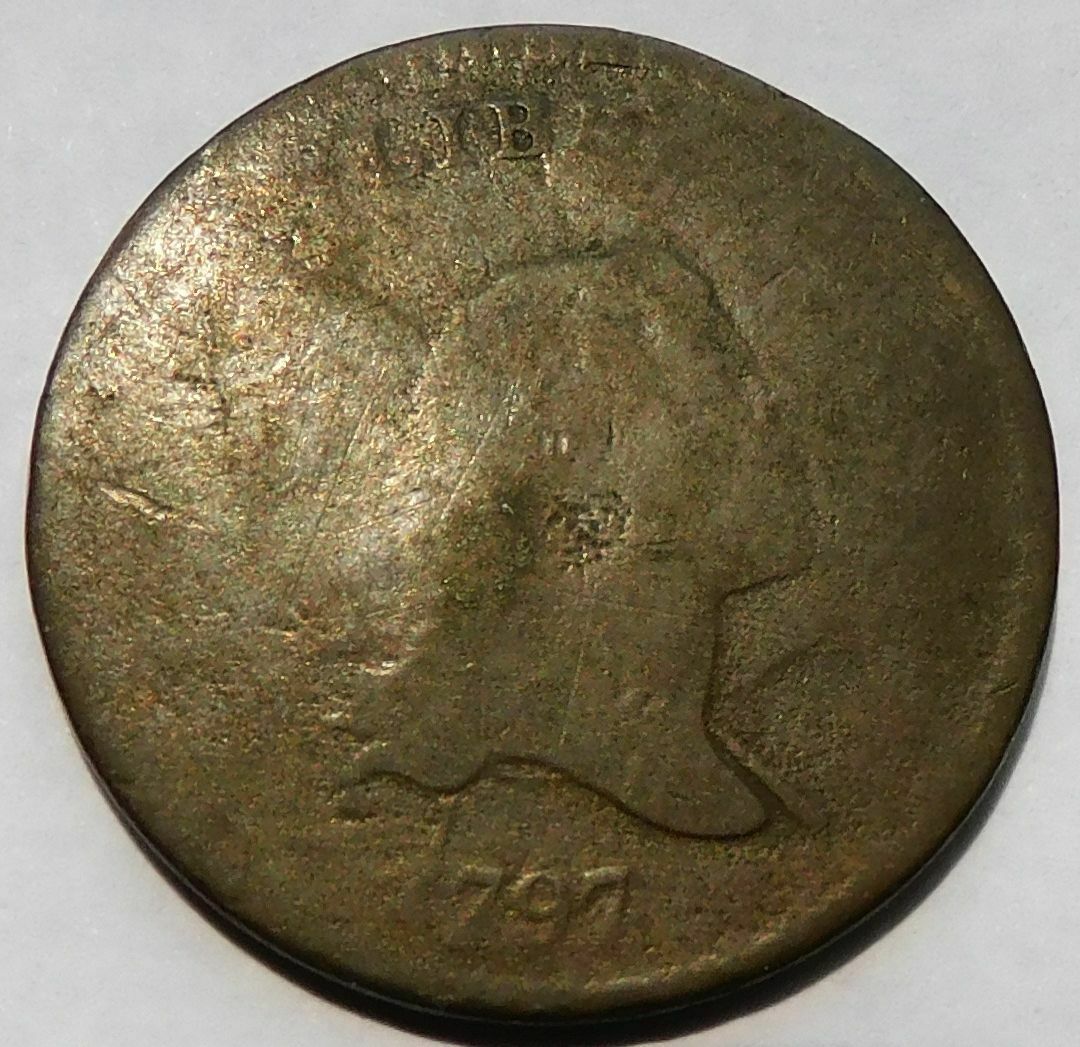 1797 Liberty Cap Half Cent - AG, Early Date 1/2C Penny - Fresh Stock Dated October 2025