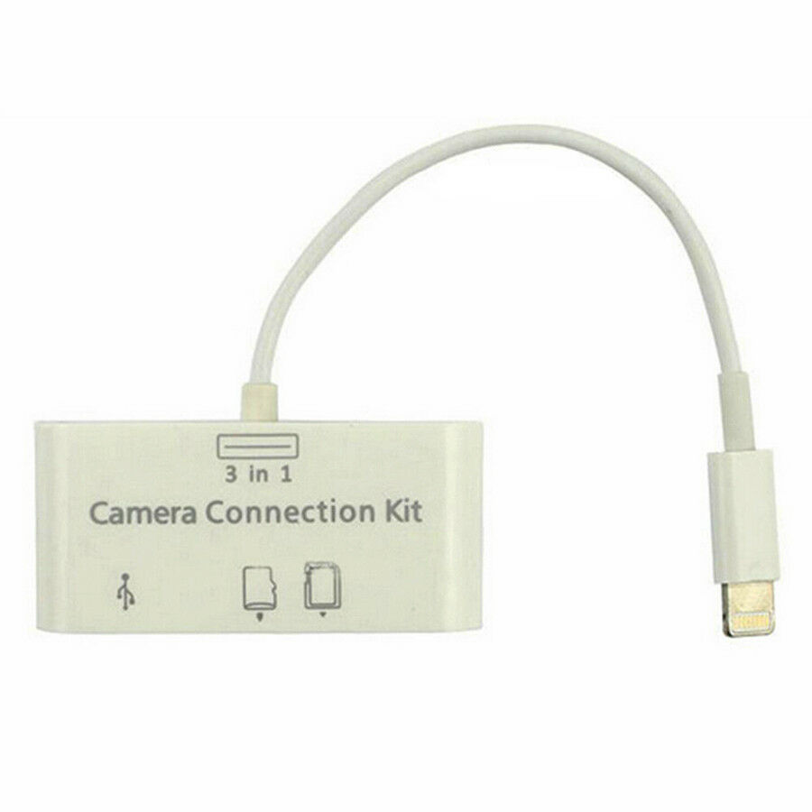 3 in 1 USB SD Card Reader Micro Camera DSLR Link Adapter reader for iPad iphone - Fresh Stock Dated October 2025