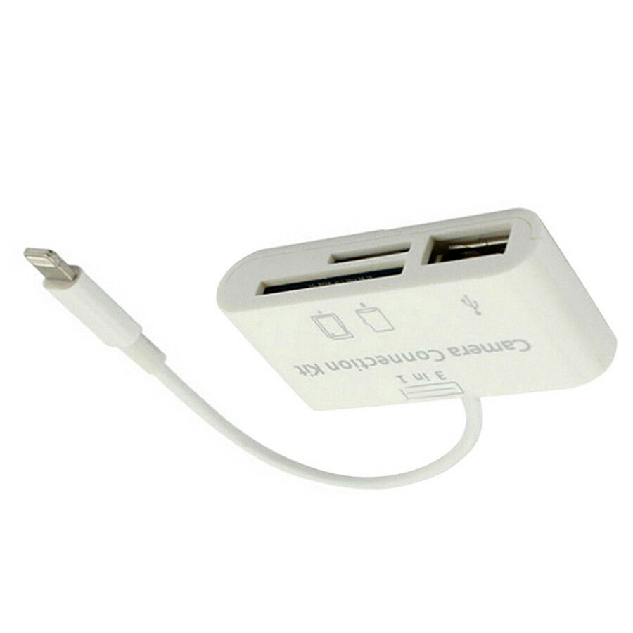 3 in 1 USB SD Card Reader Micro Camera DSLR Link Adapter reader for iPad iphone - Fresh Stock Dated October 2025