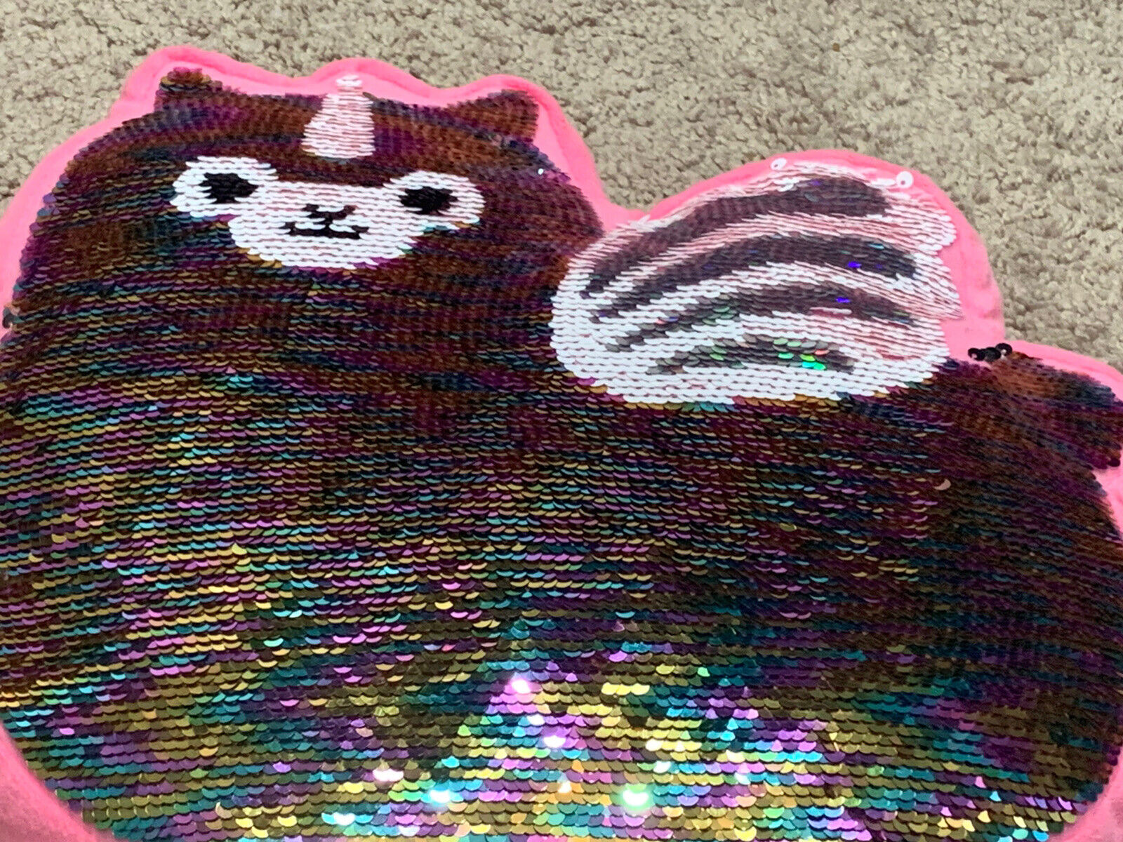 Justice Girl's Flip Sequin llamacorn llama Unicorn Pillow Room Decor Sparkly - Fresh Stock Dated October 2025