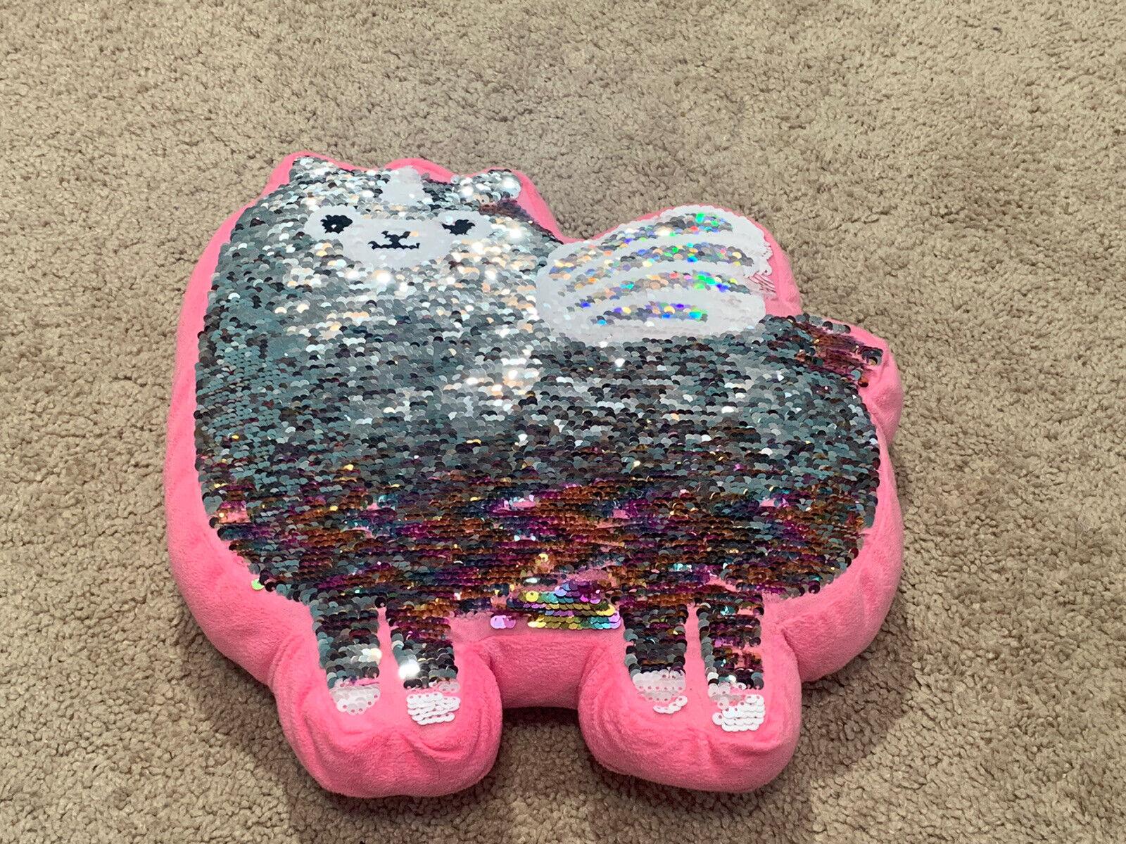 Justice Girl's Flip Sequin llamacorn llama Unicorn Pillow Room Decor Sparkly - Fresh Stock Dated October 2025