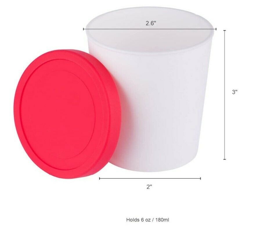 Mini Envases Para Congelador De Helados - Juego De 6 Con Tapas De Silicona - Fresh Stock Dated October 2025
