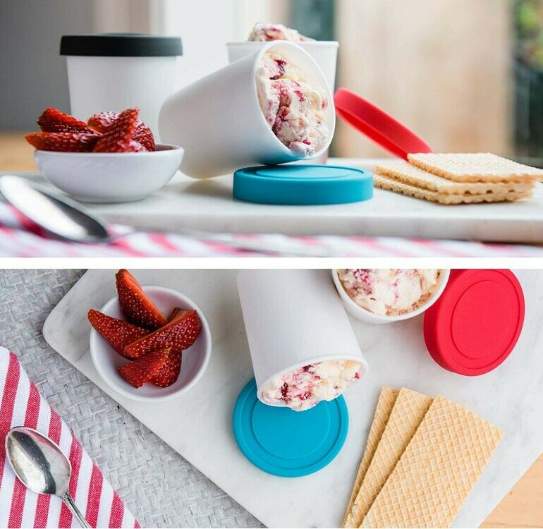 Mini Envases Para Congelador De Helados - Juego De 6 Con Tapas De Silicona - Fresh Stock Dated October 2025