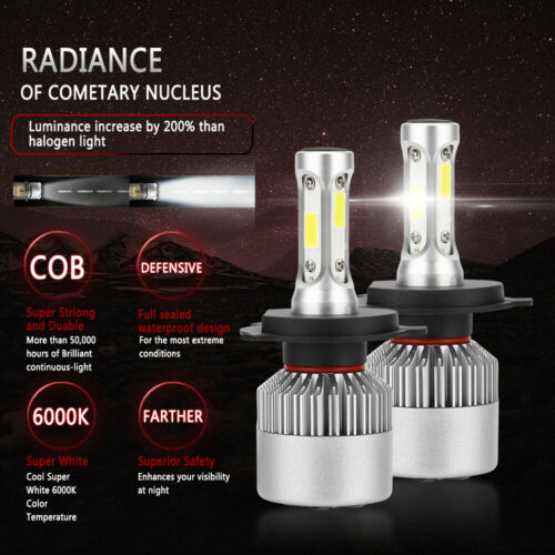 2x White H4 9003 LED Headlight Bulb High Low Beam Conversion Kit For Aprilia - Fresh Stock Dated October 2025