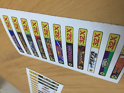 Sega Genesis 32x Sticker End Labels (For All 34 Custom Cartridge Game Stickers) - Fresh Stock Dated October 2025