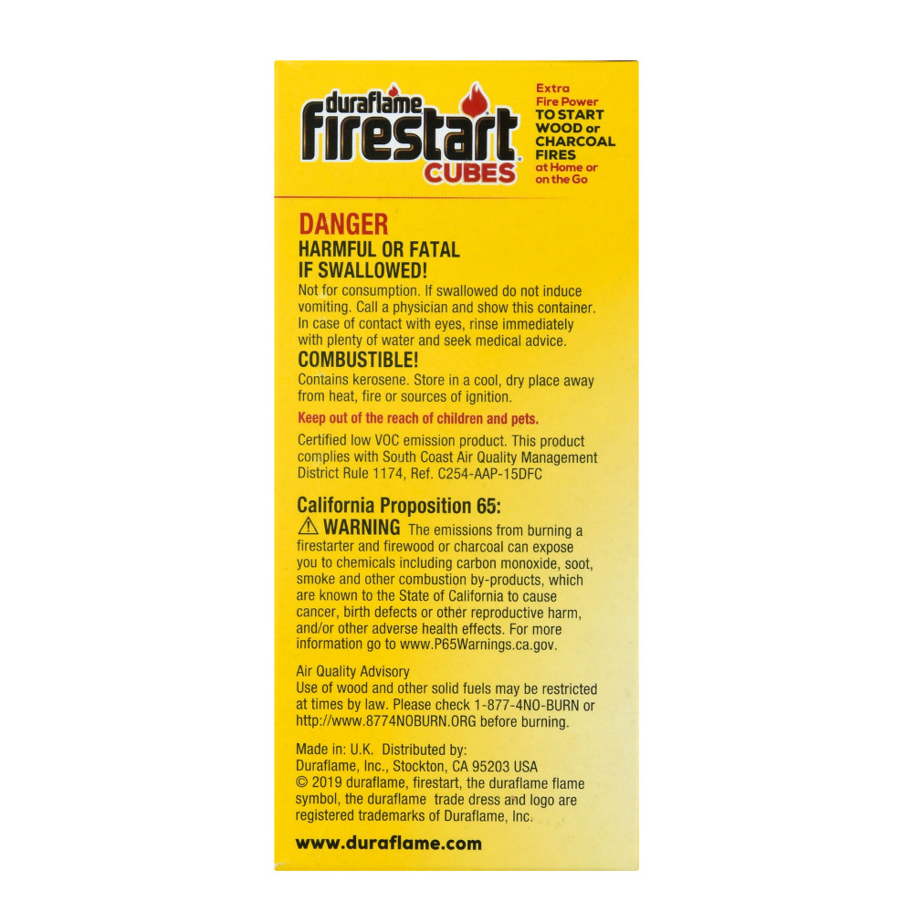 Duraflame Firestart Cubes 36 Pack, Fire Starters for Wood or Charcoal, Yellow - Fresh Stock Dated October 2025