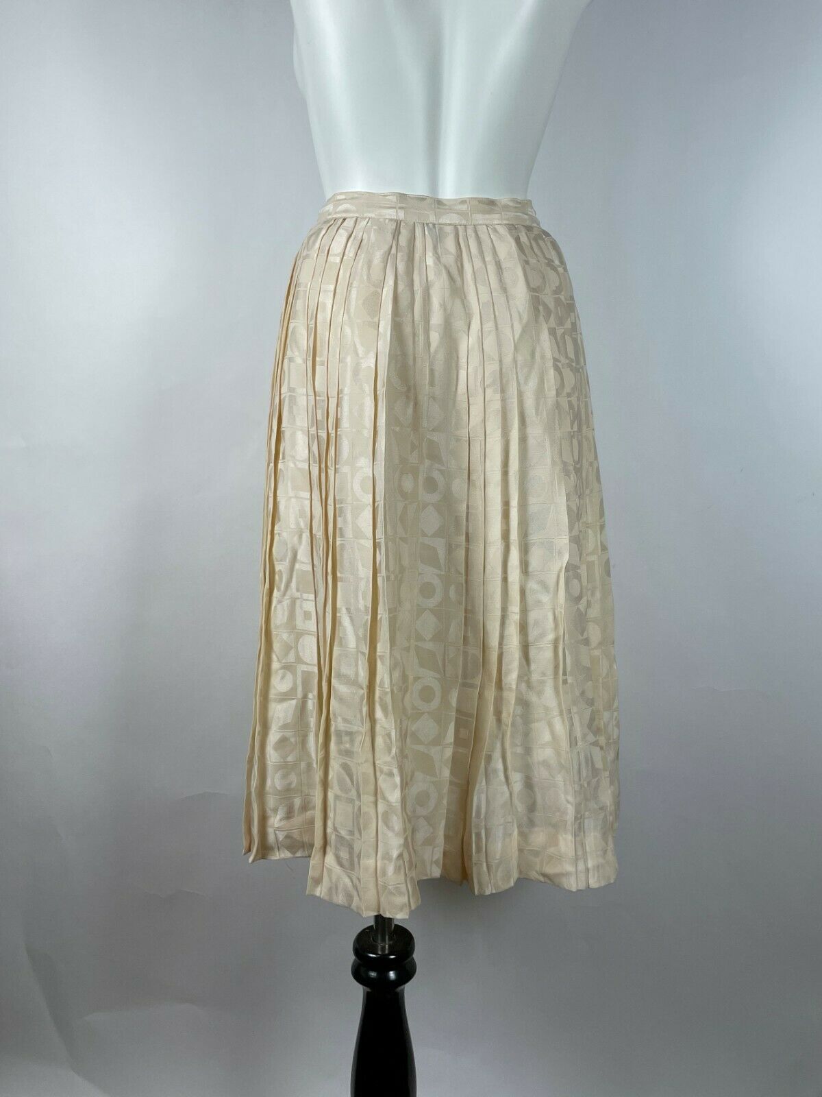 ADOLFO Saks Fifth Ave - Vintage 90's Jacquard 100% Silk pleated skirt 0 - Fresh Stock Dated October 2025