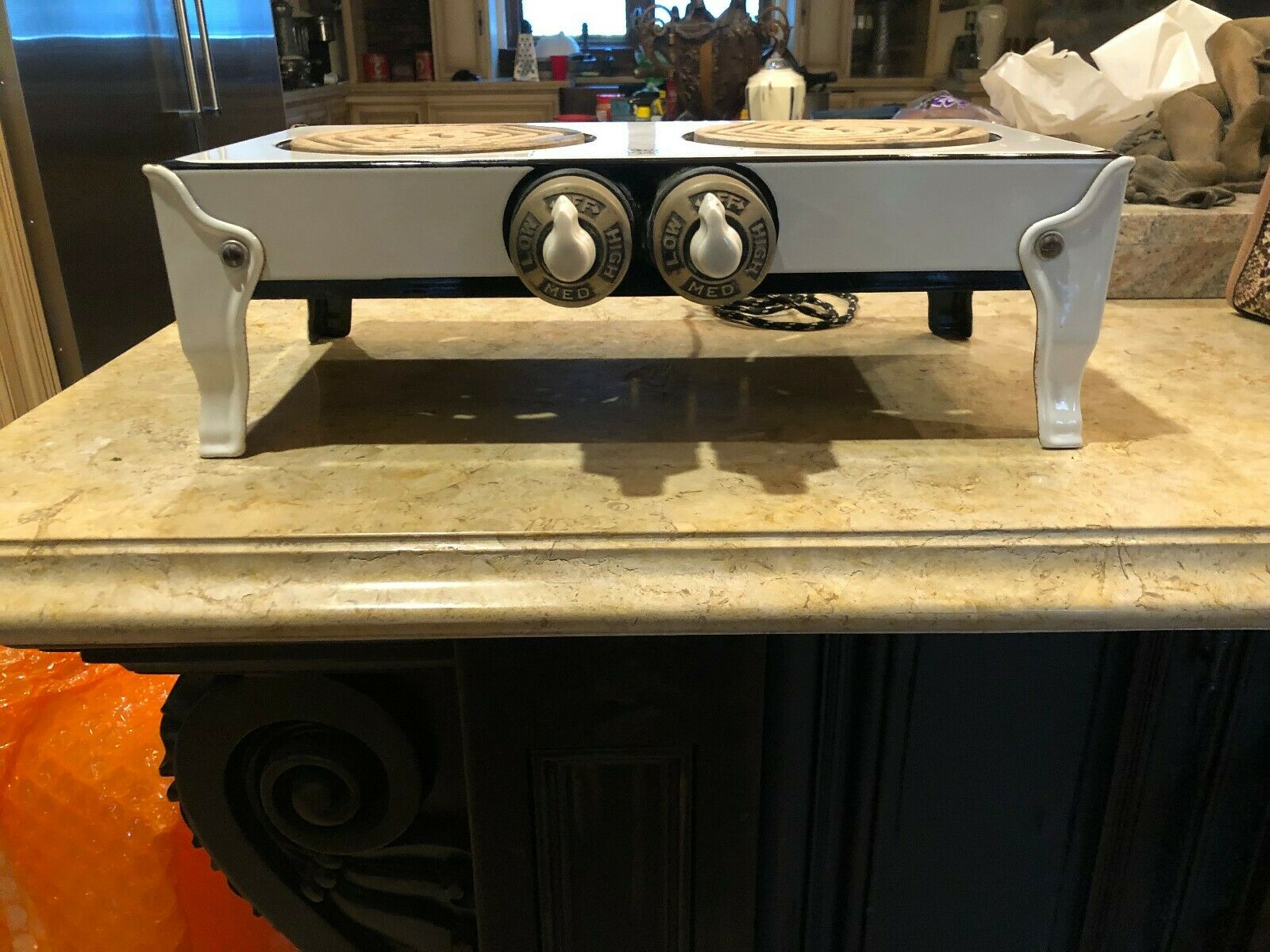Rare Antique 1930's Hotpoint Enamel 2 Burner Stove - Fresh Stock Dated October 2025