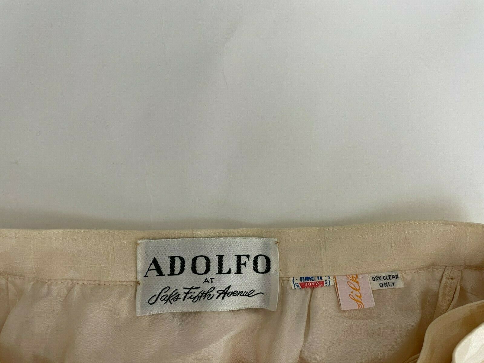 ADOLFO Saks Fifth Ave - Vintage 90's Jacquard 100% Silk pleated skirt 0 - Fresh Stock Dated October 2025