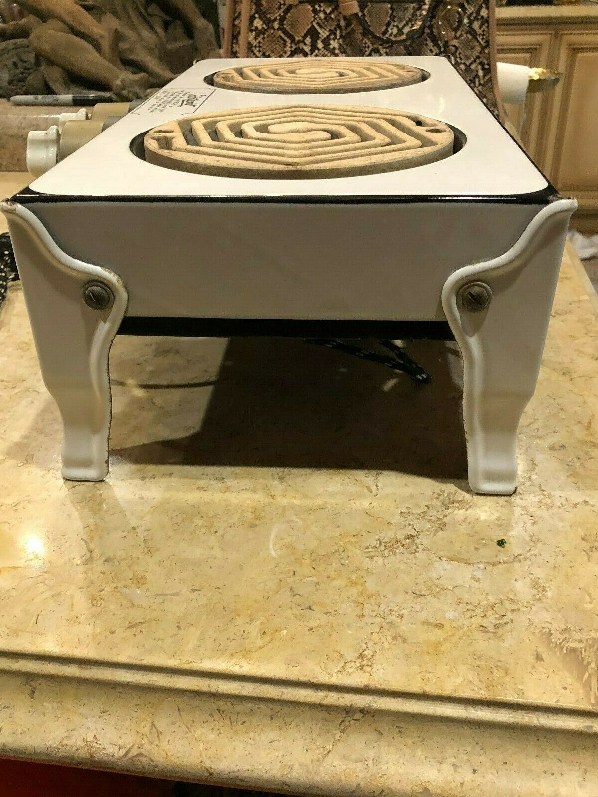Rare Antique 1930's Hotpoint Enamel 2 Burner Stove - Fresh Stock Dated October 2025