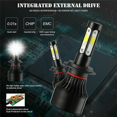 For Honda CBR 600rr 1000rr 2003-2017 - 4Side H7 LED Headlight Bulbs 6000K White - Fresh Stock Dated October 2025